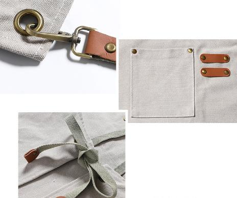 Custom Barista Tools Unisex Blue Multipurpose Canvas Restaurant Coffee Bartender Apron