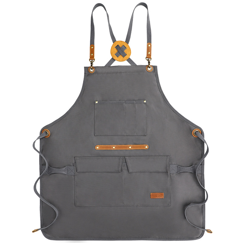 High Quality Kitchen Garden Waterproof Wax Canvas Tool Apron with Pockets Cleaning Anti-Dirt Apron