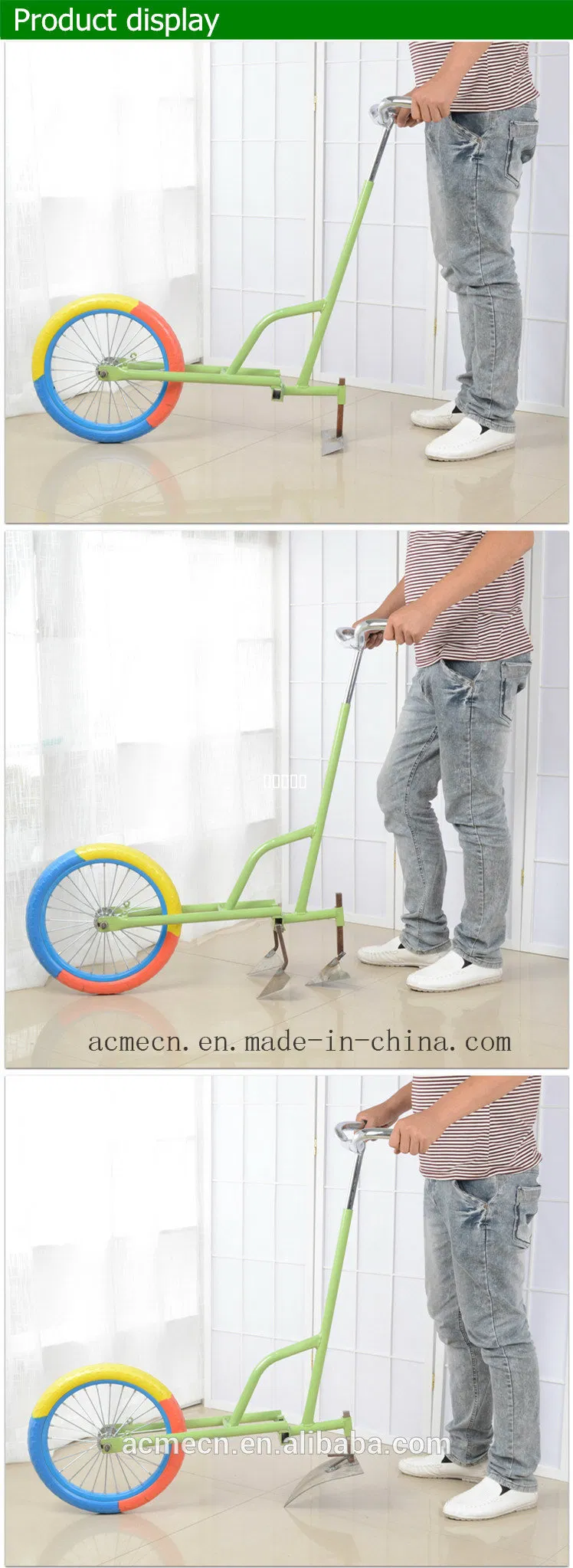 China Supplier Selling Hand Driven Rotary Hoe Manual Scuffle Hoe