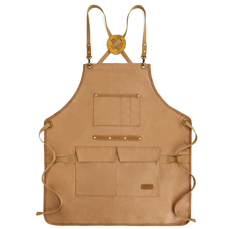 High Quality Kitchen Garden Waterproof Wax Canvas Tool Apron with Pockets Cleaning Anti-Dirt Apron