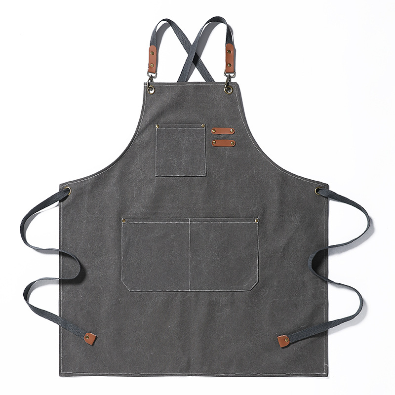 Custom Barista Tools Unisex Blue Multipurpose Canvas Restaurant Coffee Bartender Apron