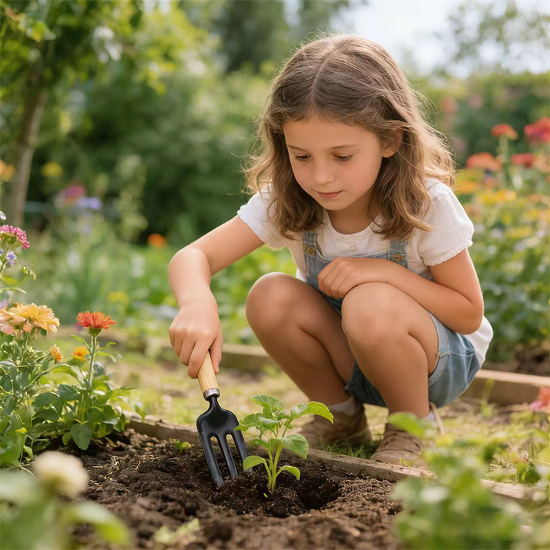 Garden Tool Set for Home Wooden Handle Weeding and Planting Tools Set