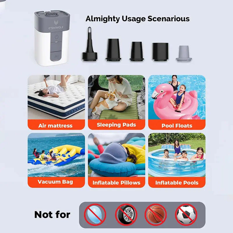 Custom ETENWOLF Air 5 Air Pump for Inflatables Air Mattress Vacuum Bag Supplier, Factory