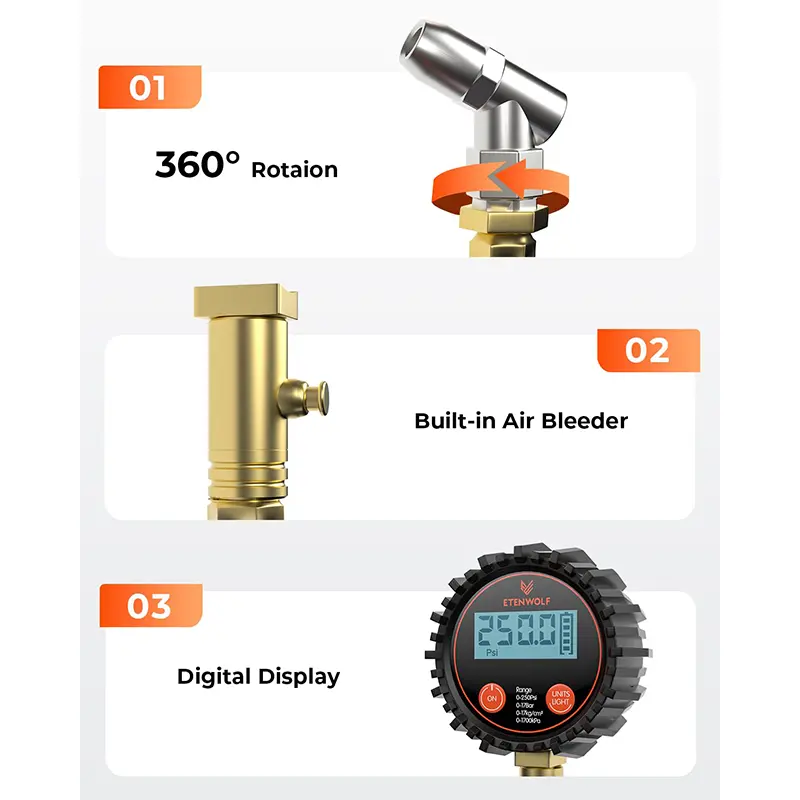 China ETENWOLF T400 Industrial-Grade Digital Tire Pressure Gauge Factory, Factories