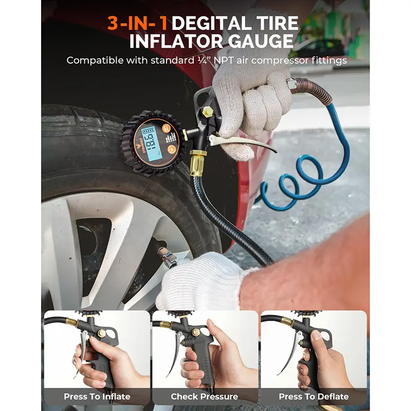 Custom ETENWOLF T500 Multi-Functional Digital Tire Pressure Gauge Manufacturer, Factories