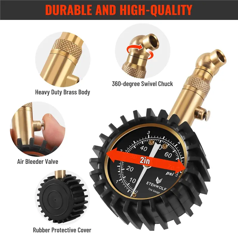 China ETENWOLF G200 Analog Tire Pressure Gauge 0-75 PSI Suppliers, Factory
