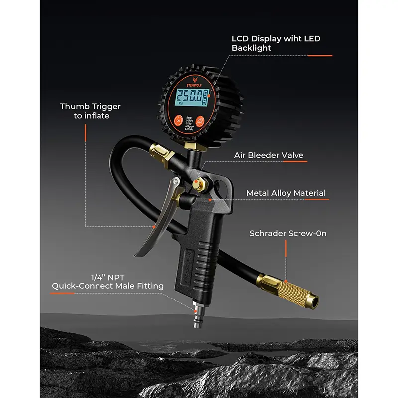 Custom ETENWOLF T500 Multi-Functional Digital Tire Pressure Gauge Manufacturer, Factories