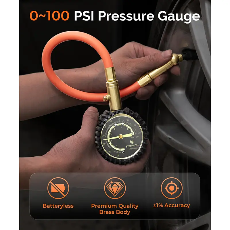 China ETENWOLF G200 Pro Analog Tire Pressure Gauge 0-75 PSI Manufacturers, Suppliers