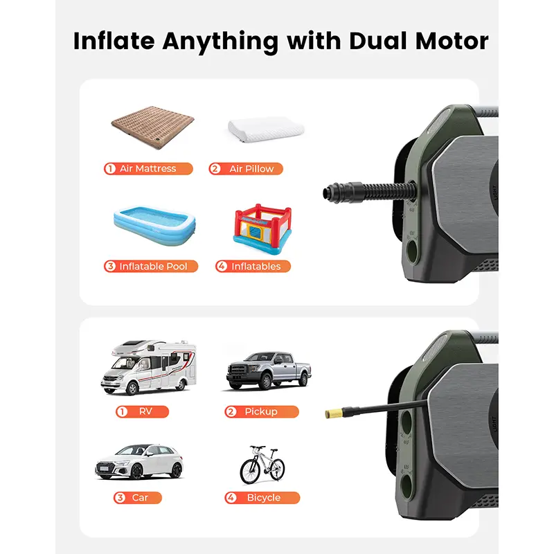 High-Quality ETENWOLF S7 Flagship Tire Inflator Air Compressor 38400mAh Manufacturer, Suppliers