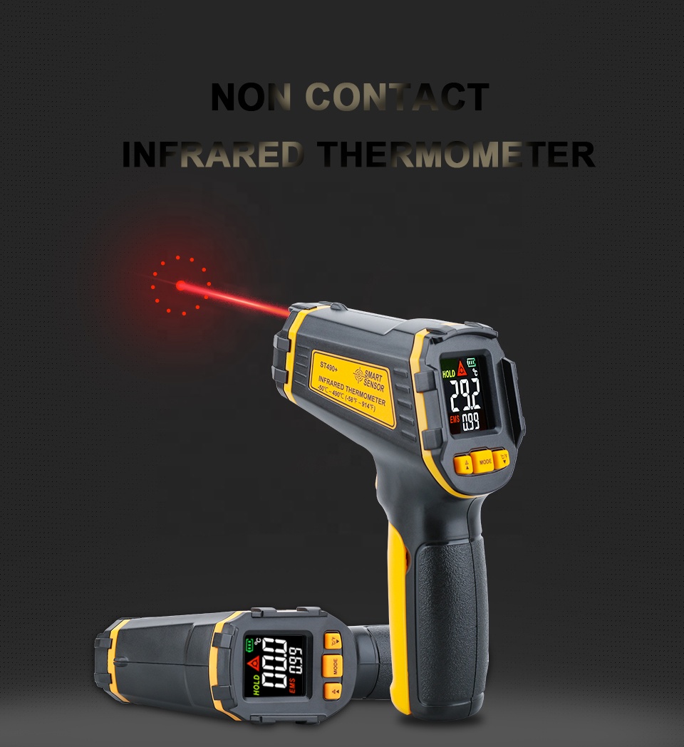 Digital Industrial Infrared Thermometer Laser Temperature Meter Non-contact Pyrometer Imager Hygrometer IR Termometro Alarm