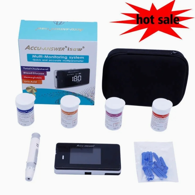 Bottom Price and Good Quality Accu-Answer Isaw Multi-Monitoring System 4-in-1 Kit Meter for Cholesterol Blood Glucose Hemoglobin Uric Acid Rapid Test