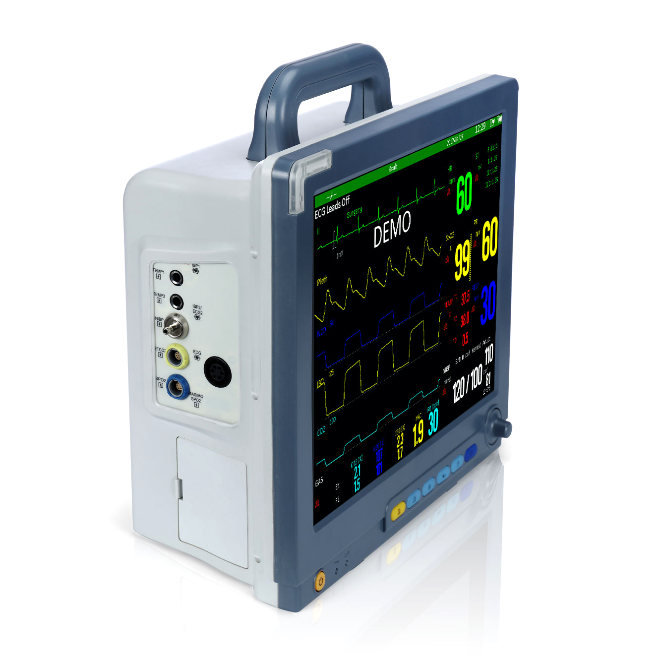Medical Equipment Portable 15 Inch Multi-Parameter Patient Monitor for ICU &amp; Veterinary Use