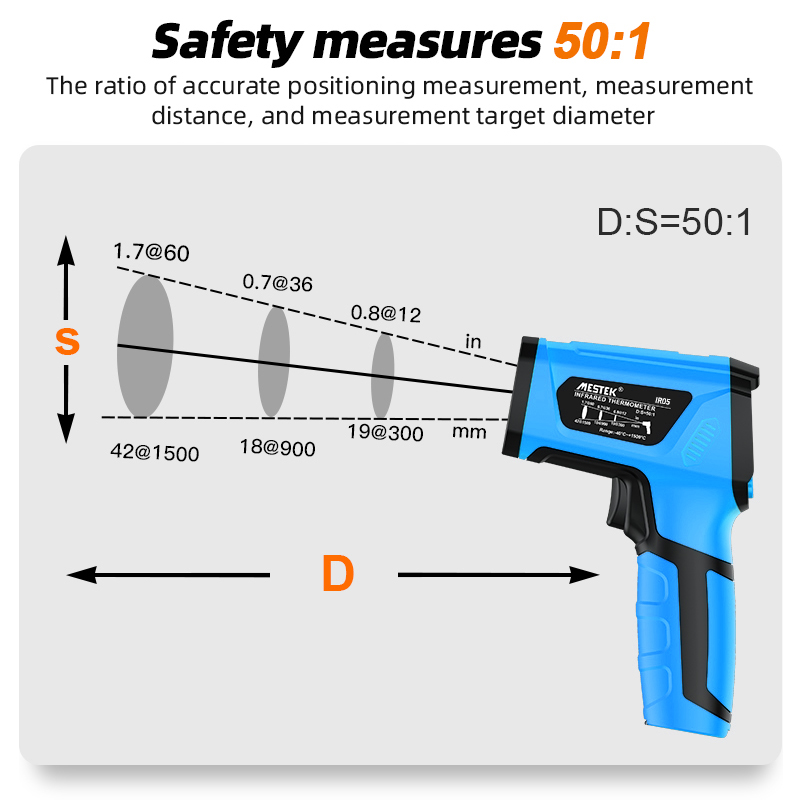 -50-1200C Pyrometer Infrared Thermometer Gun Temperature Measurement Electronic Hygrometer Digital Thermometer for Industry