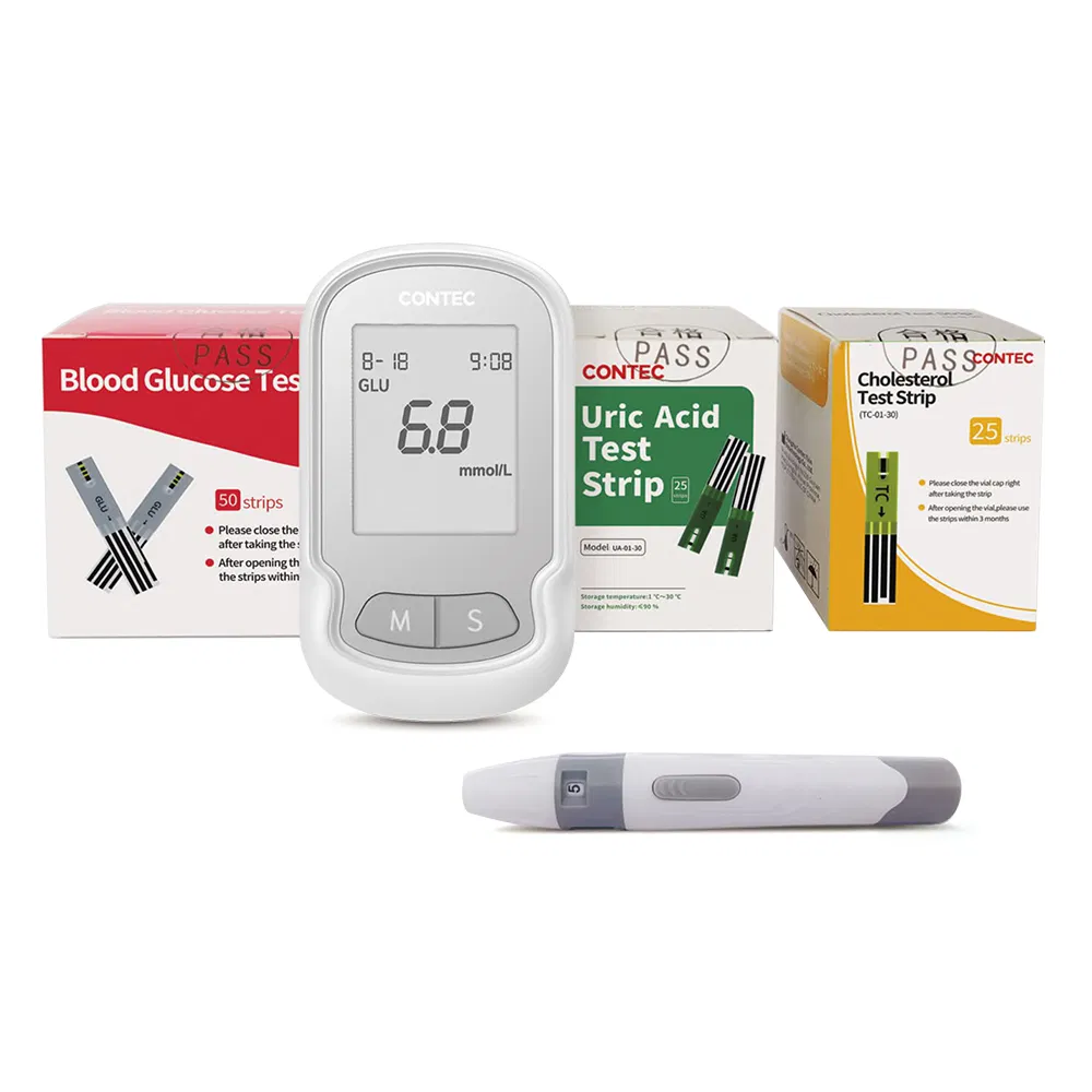 Contec Cms30c Ditital Glucose Uric Acid Cholesterol Multifunction Meter