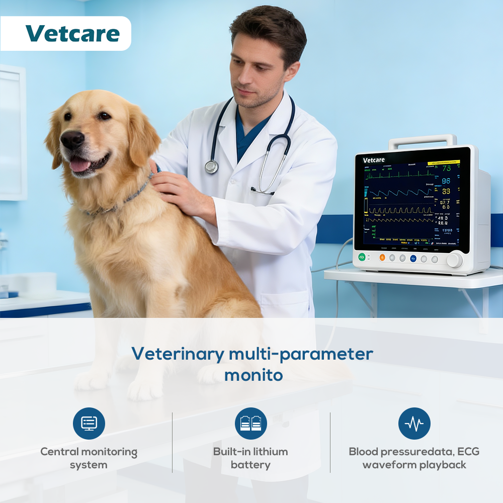 High Quality Portable Animal Use Vet Multi-parameter Patient Monitor Etco2 Veterinary Monitor