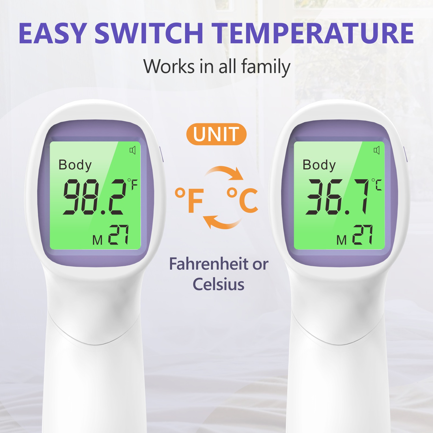 Medical Digital Non-Contact Infrared Body Temperature Monitor Household Thermometer for Baby Adults Plastic Fever Measure Tool