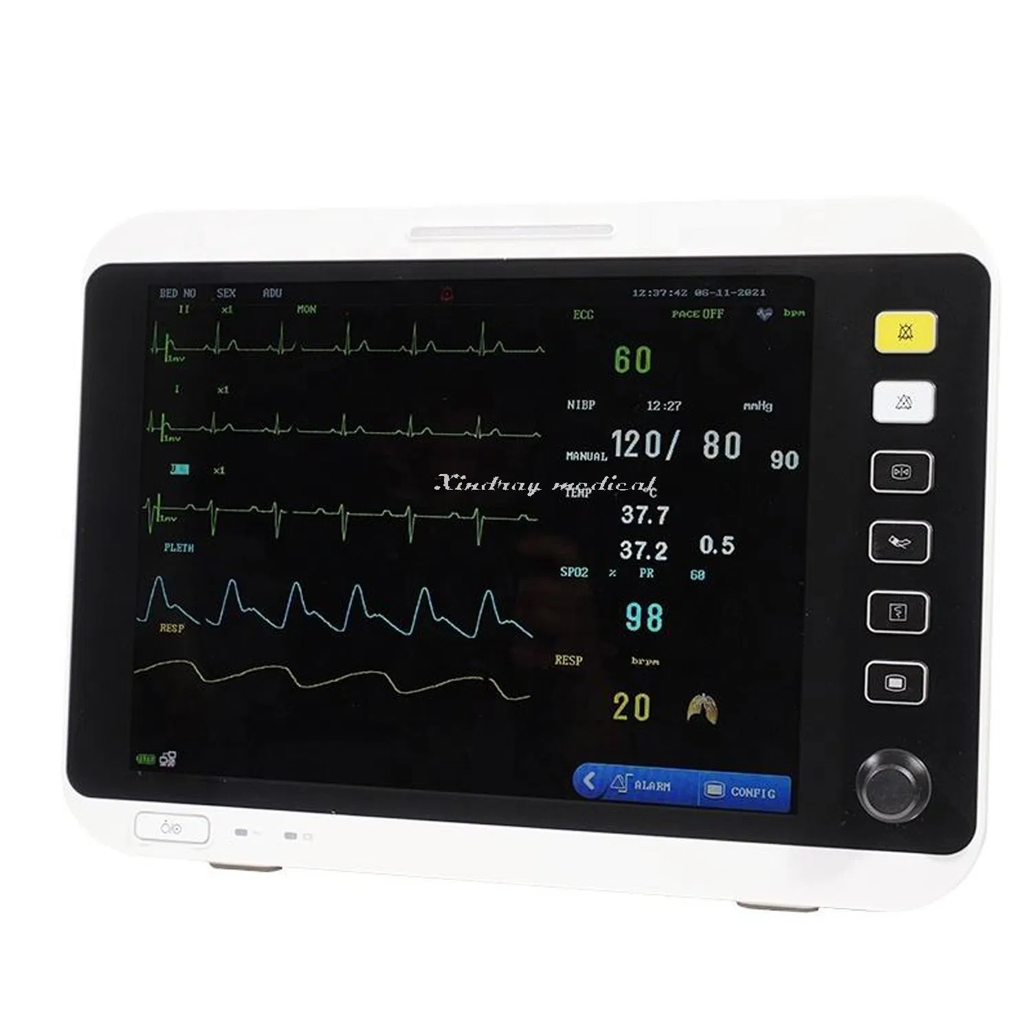 High Quality Professional Capnograph Trolley Touch Screen Medical ICU Vital Sign Patient Monitor with Cheap Price