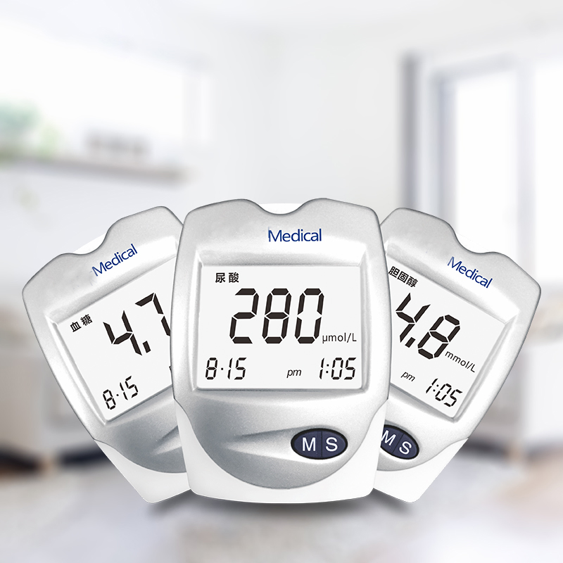 High Accuracy Blood Glucose Meter Blood Glucose Cholesterol Uric Acid Meter with Test Strips