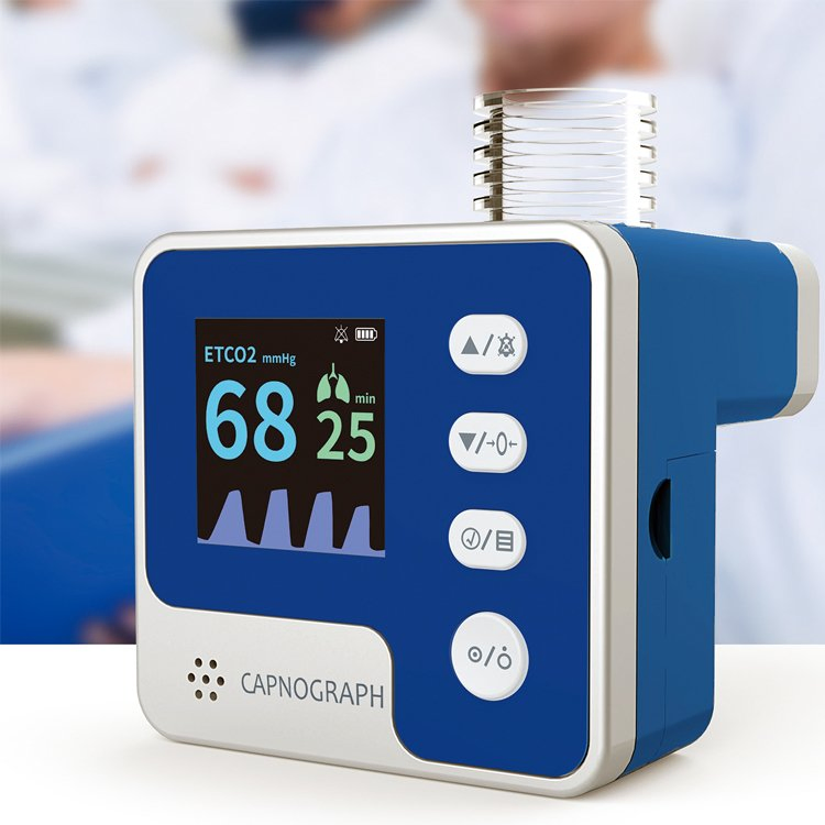 Capnograph Monitor Health Care Etco2 Sensor Portable Capnometer Medical Equipment Handheld Surgical Device Hospital CO2 Detector Vital Sign Capnography