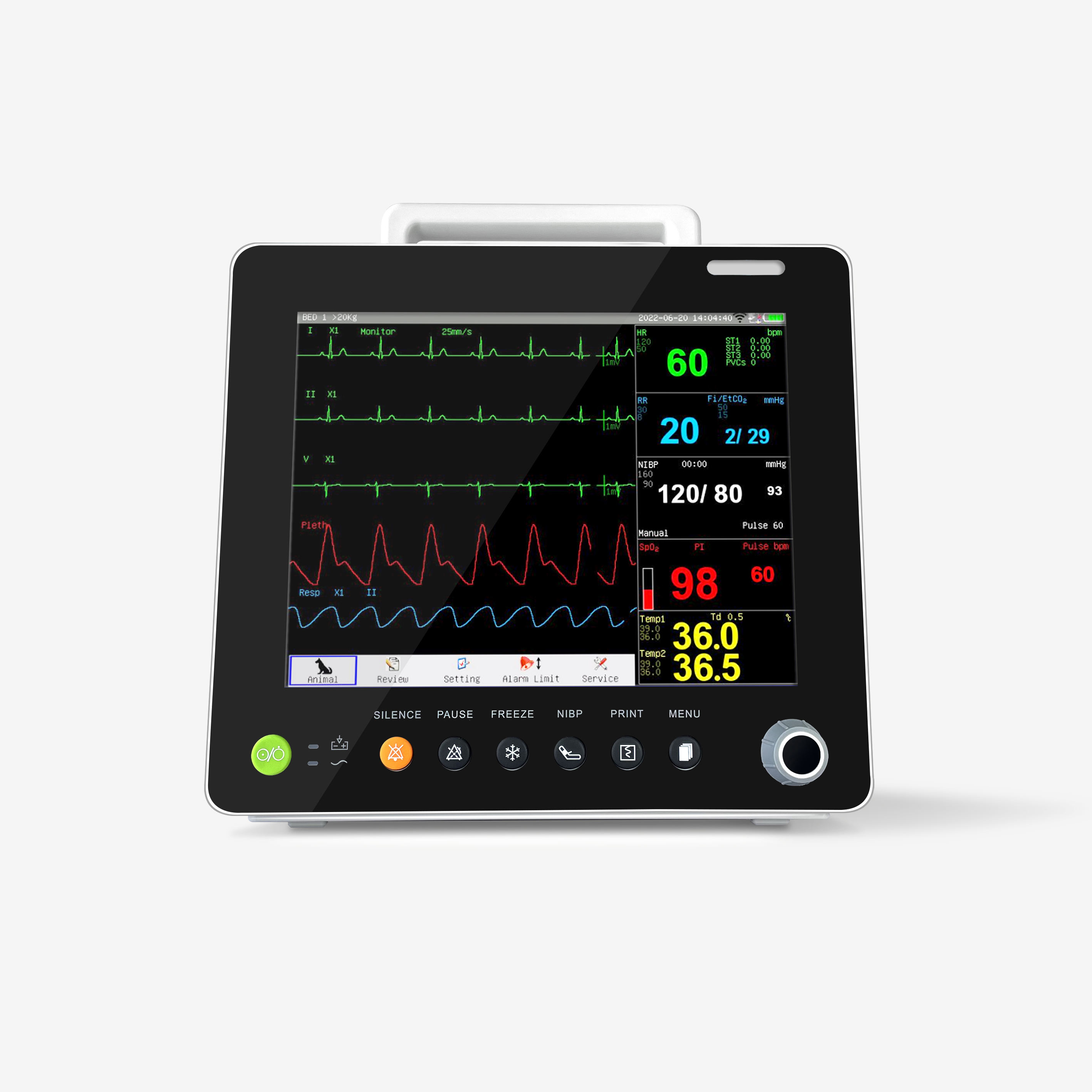 Advanced Veterinary Multi-Parameter Patient Monitor for Anesthesia Surgery in Animal Hospitals CE Certified Plastic Construction