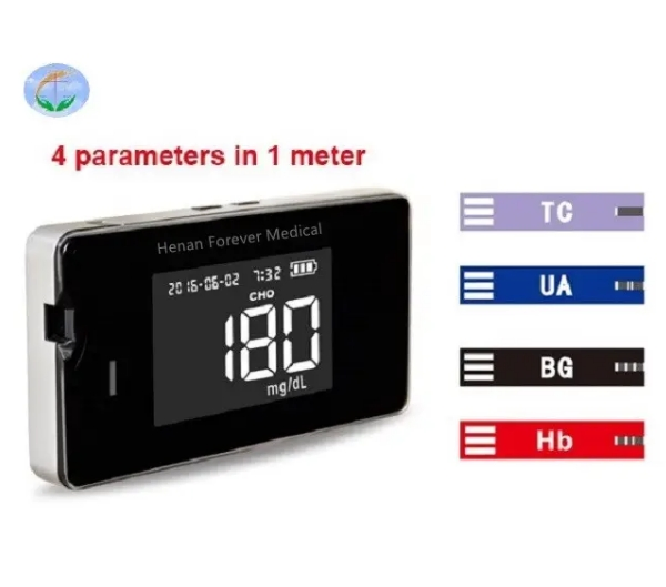 4 in 1 Cholesterol Uric Acid Blood Glucose Hemoglobin Blood Glucose Meter