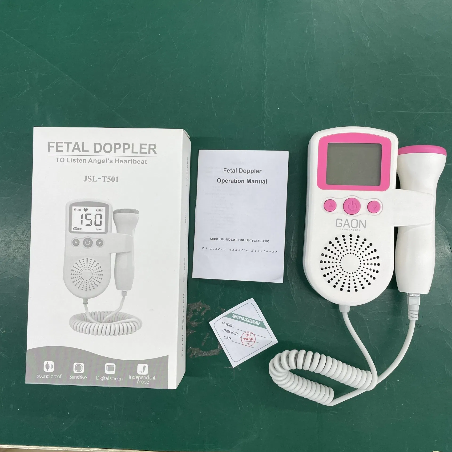 Professional Portable Ultrasound Baby Heart Monitor Color Fetal Doppler Machine