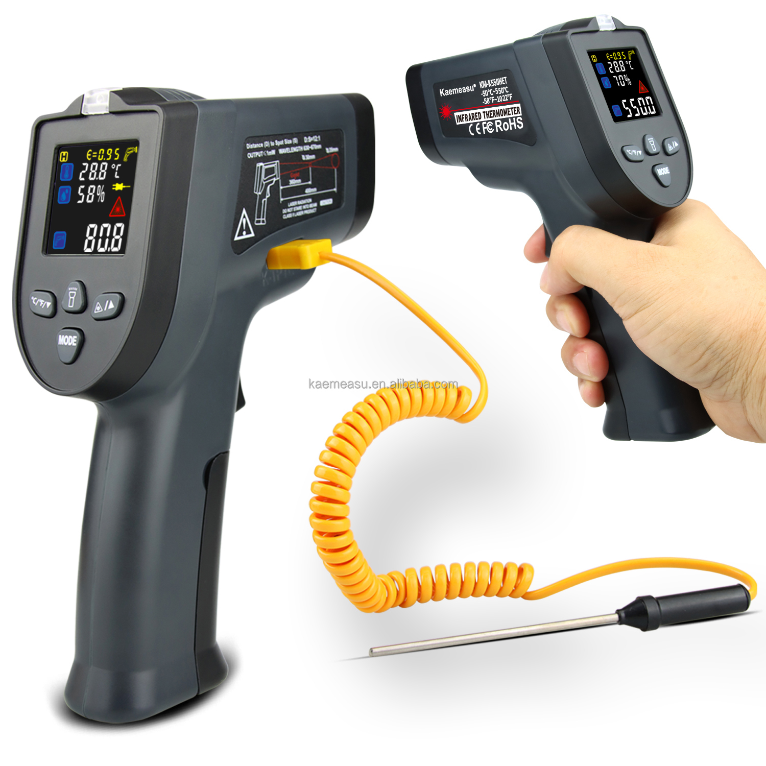 Household IR Thermometer Digital High Temperature Guns Pyrometer Double Laser Industrial Thermometer Infrared Thermometer