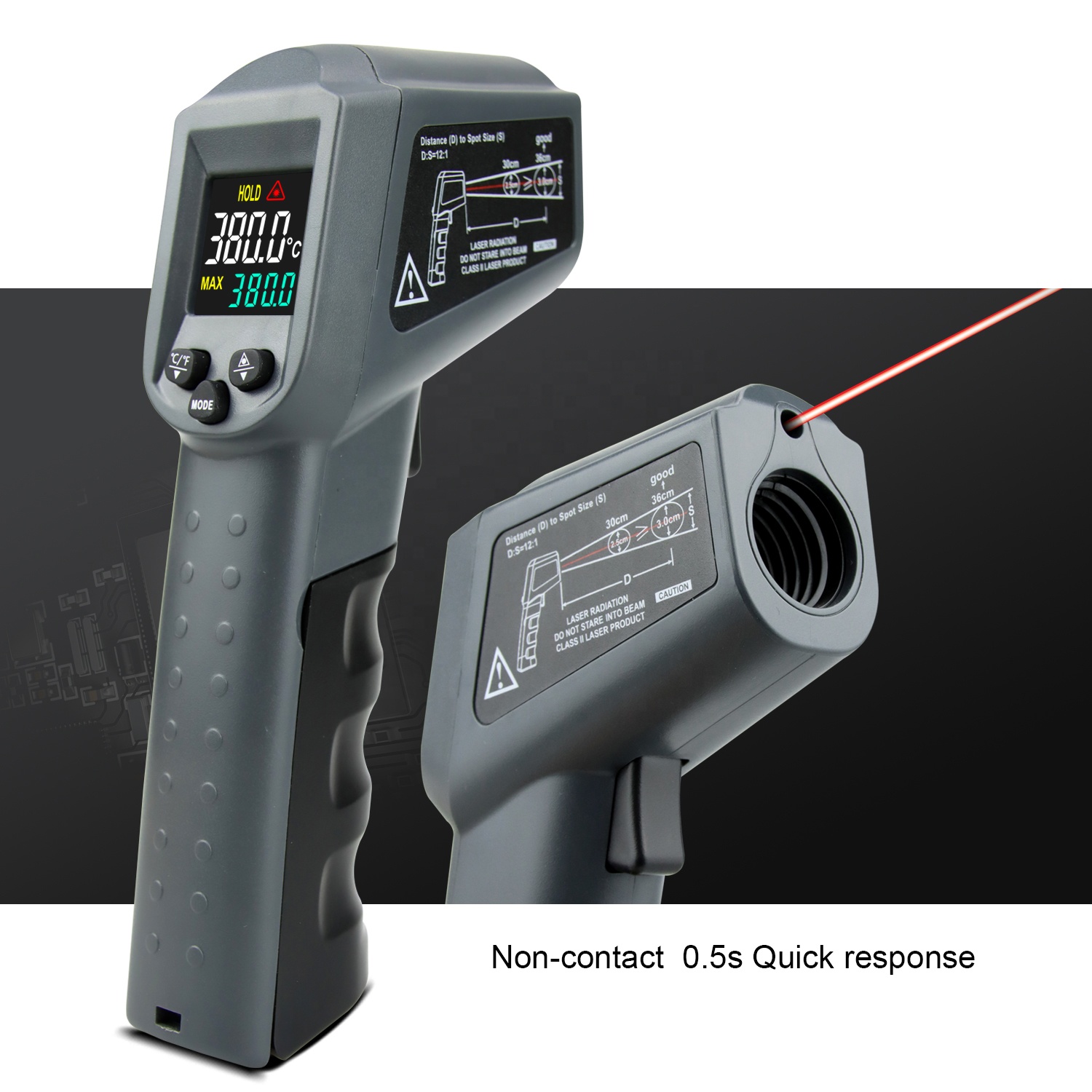 Household IR Thermometer Digital High Temperature Guns Pyrometer Double Laser Industrial Thermometer Infrared Thermometer