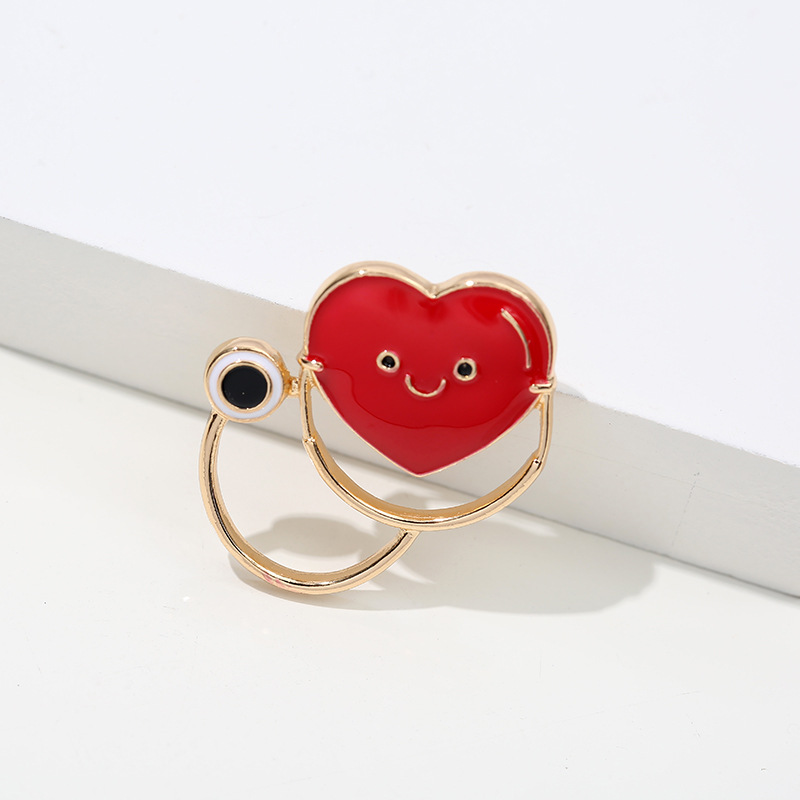 Hot Sale Heart Metal Craft Pins Badge Wholesale Zinc Alloy Cartoon Enamel Pin Custom Lapel Pins Stethoscope for Doctors Nurses