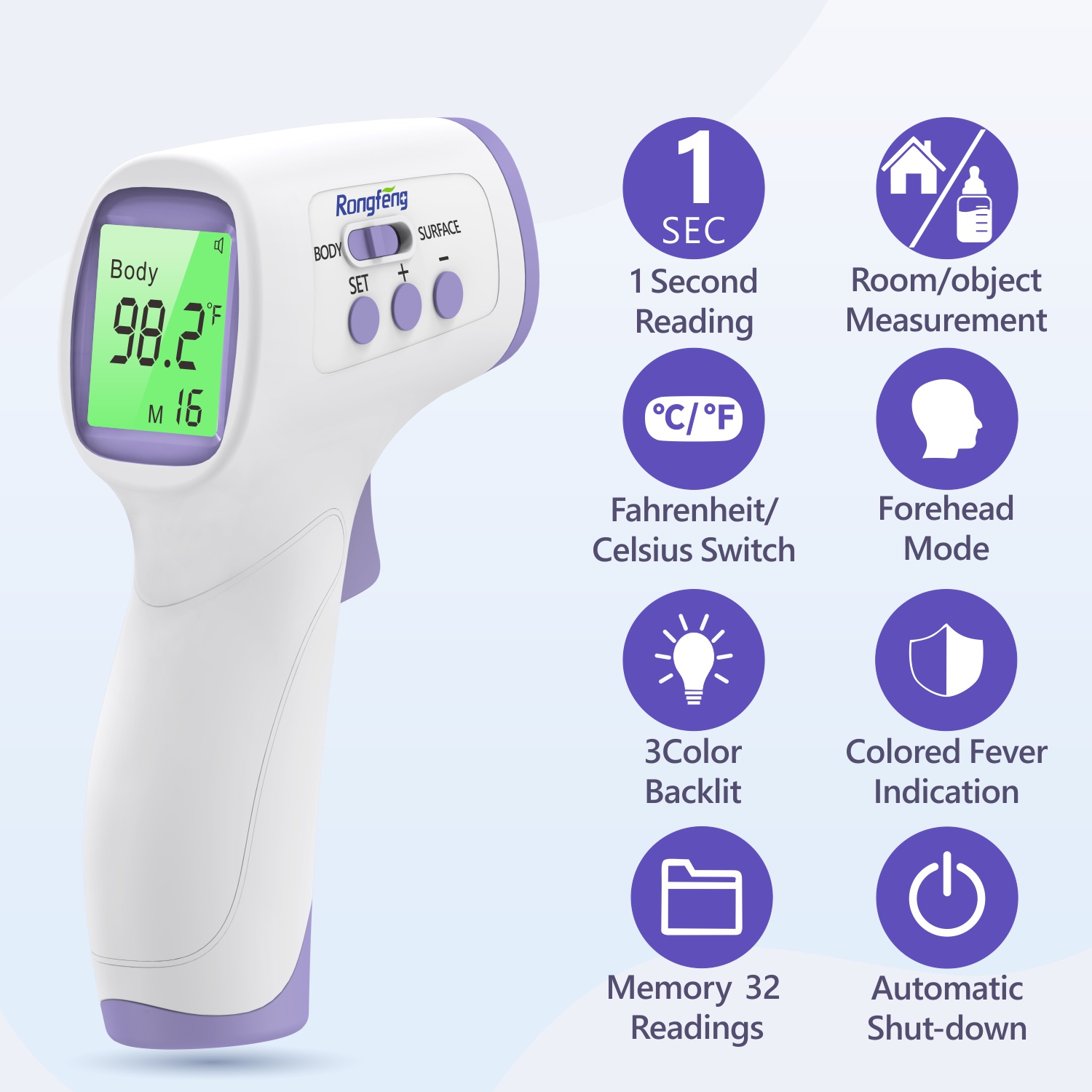 Medical Digital Non-Contact Infrared Body Temperature Monitor Household Thermometer for Baby Adults Plastic Fever Measure Tool