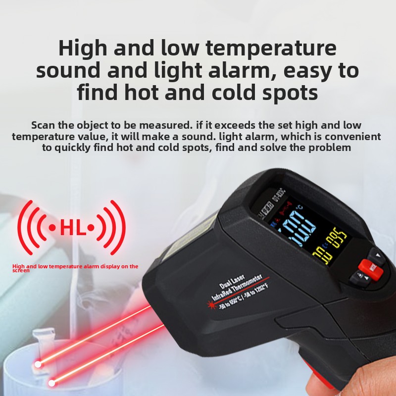 CEM DT-833c Industrial 650℃ High Precision Infrared Thermometer ABS Material Kitchen Oil Water Temperature Gun for Home Use OEM