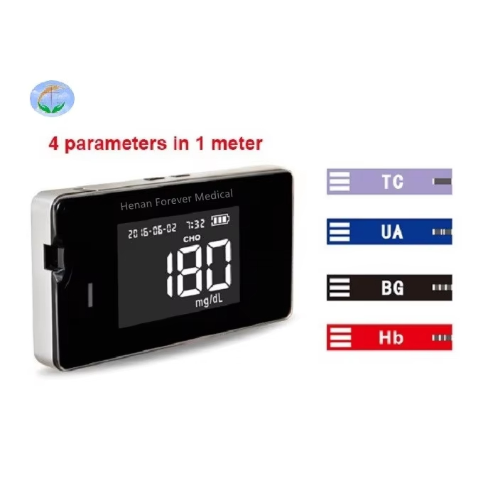 Poct Analyzer 4 in 1 Multi-Monitoring Meter Blood Glucose Cholesterol Uric Acid Hemoglobin Meter