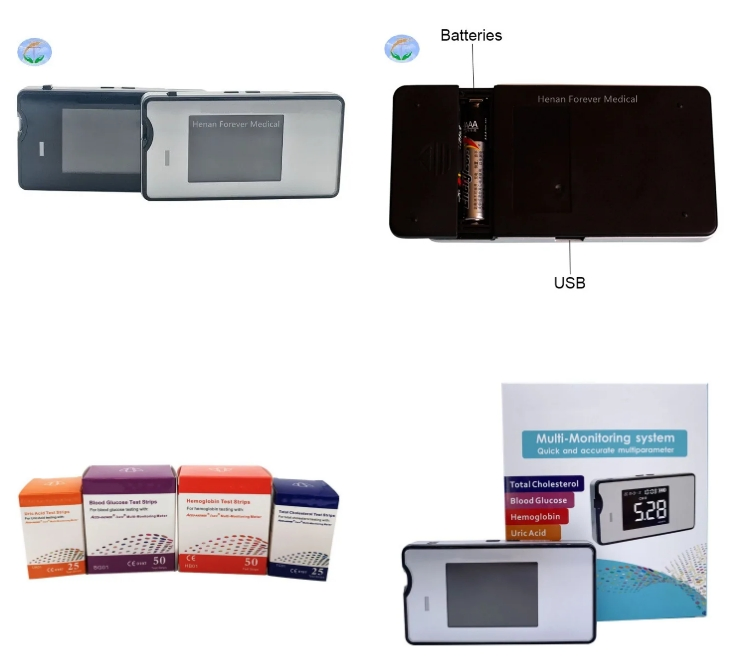 4 in 1 Cholesterol Uric Acid Blood Glucose Hemoglobin Blood Glucose Meter