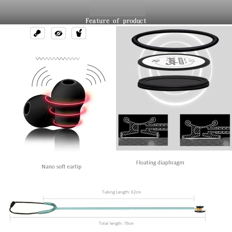 Spirit Antimicrobial Copper Dual Head Stethoscope Accurate Diagnose Heart Conditions Heartbeat Monitor