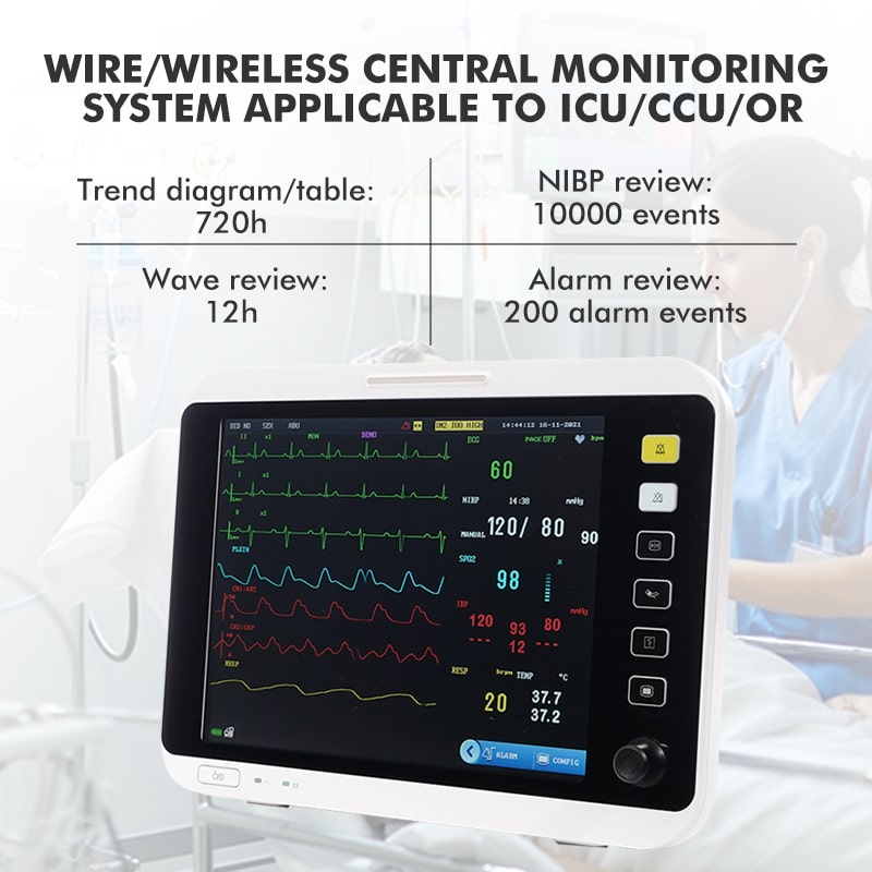 High Accuracy Mobile Digital Vet Care Monitor Multi-Parameter Veterinary Blood Pressure Monitor