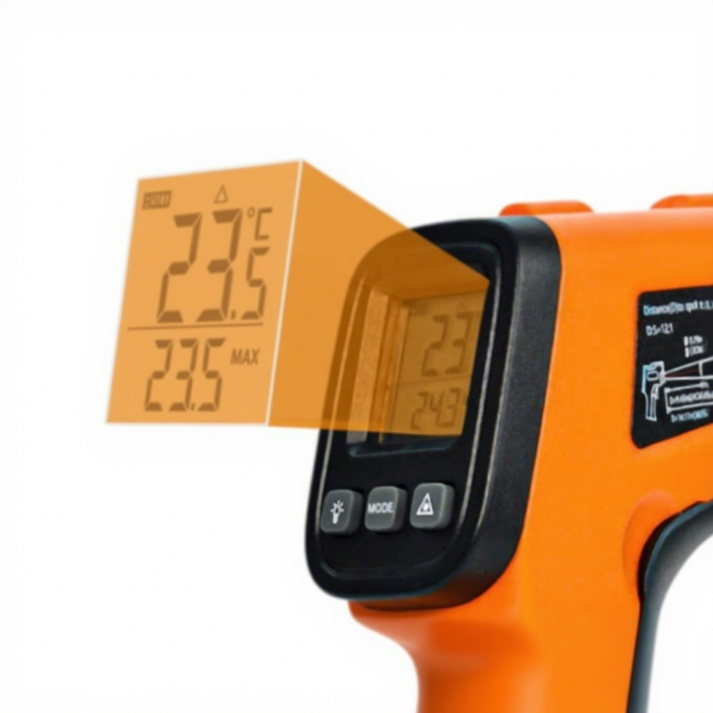 XC6014 Plastic Digital Infrared Thermometer Gun -50C to 550C USB Communication IP65 OEM Customizable Industrial Use