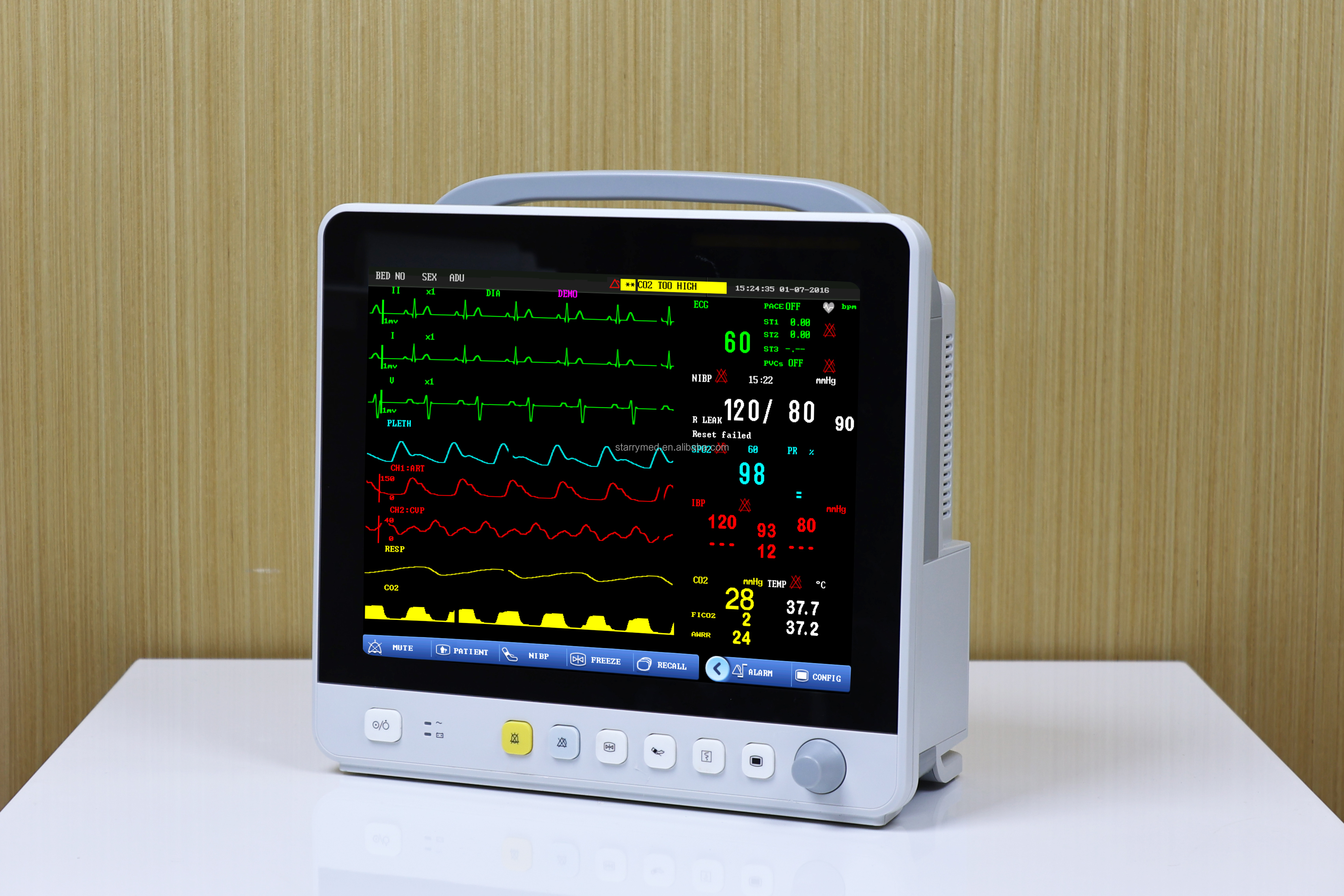 High Quality Factory Price 12.1 Inch Multi-Parameter Patient Monitor Medical Device for Hospital ETCO2 Patient Monitor
