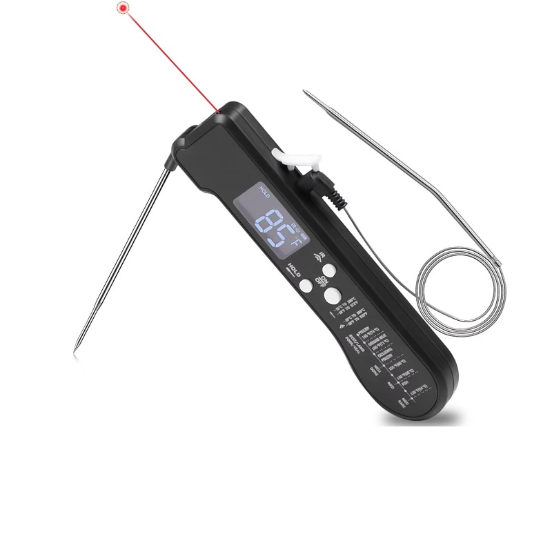 3-in-1 Instant Read Digital Meat Thermometer Infrared Thermometer with Dual Meat Probes