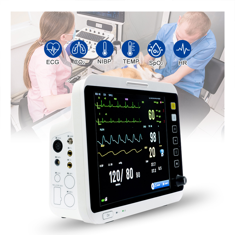 High Accuracy Mobile Digital Vet Care Monitor Multi-Parameter Veterinary Blood Pressure Monitor