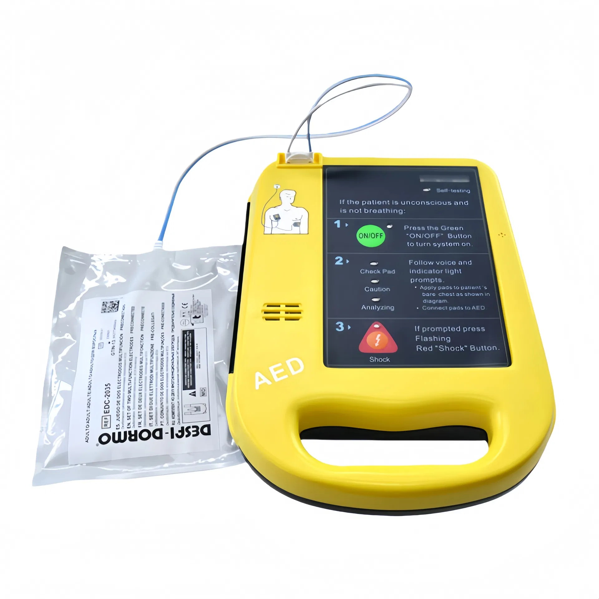 AED Defibrillator Side View