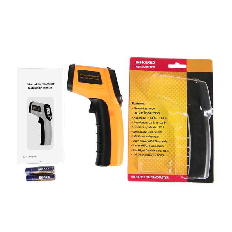 Digital Infrared Thermometer -50 to 400 Portable Industrial &amp; Kitchen Temperature Measurement Tool