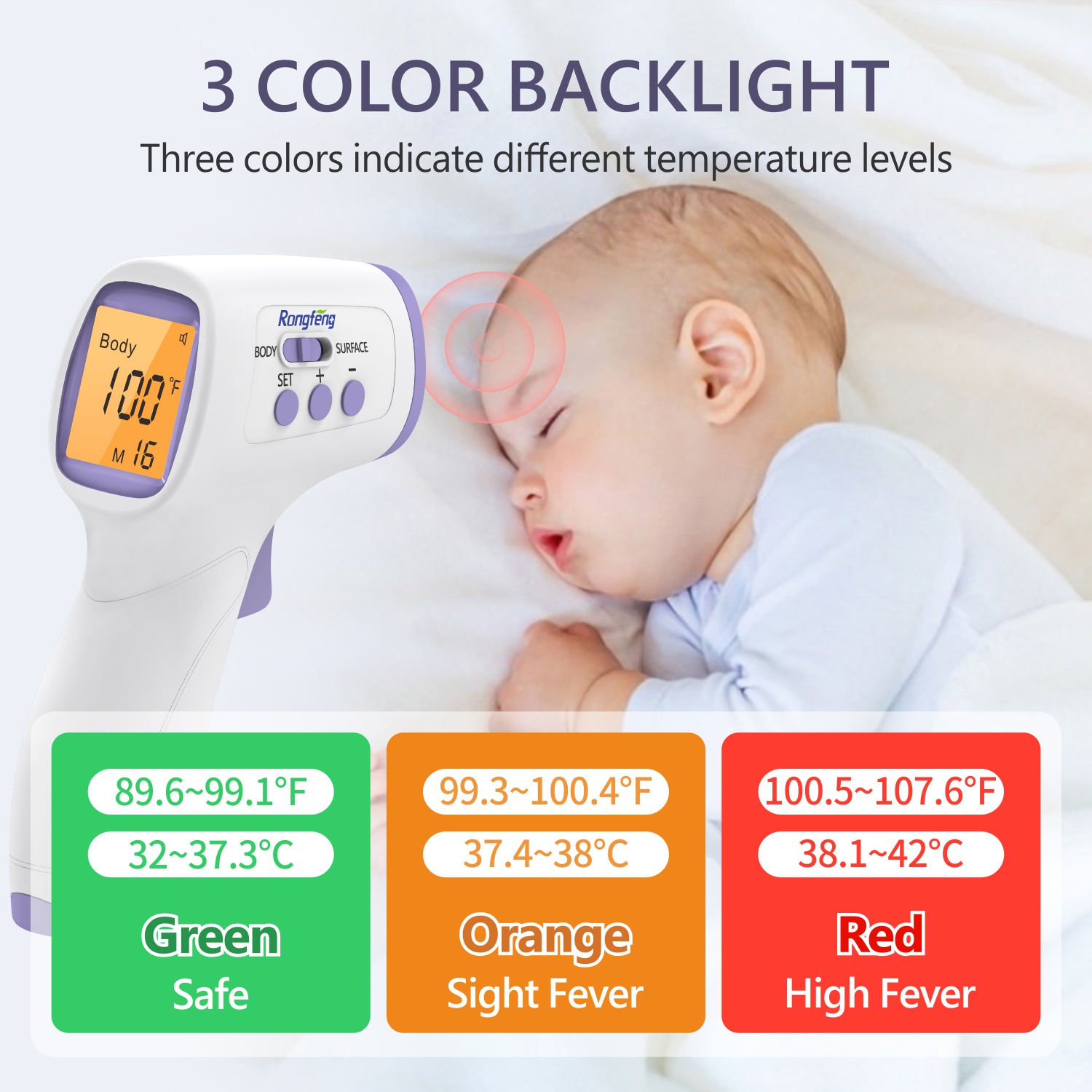 Medical Digital Non-Contact Infrared Body Temperature Monitor Household Thermometer for Baby Adults Plastic Fever Measure Tool