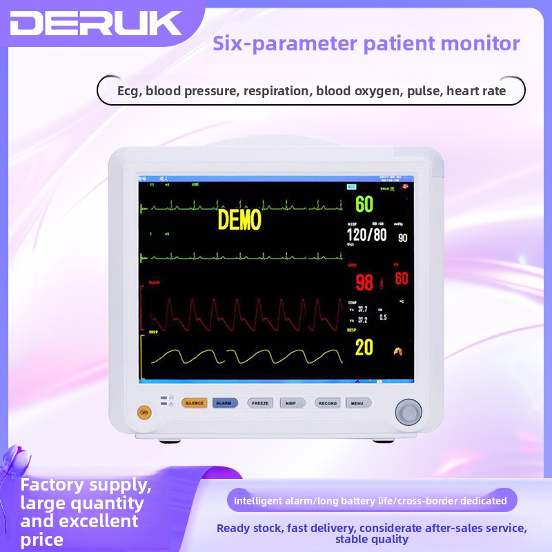 Cross-border Foreign Trade Medical Device Alarm Respiratory Sleep Detector Hospital Portable Multi-parameter ECG Monitor