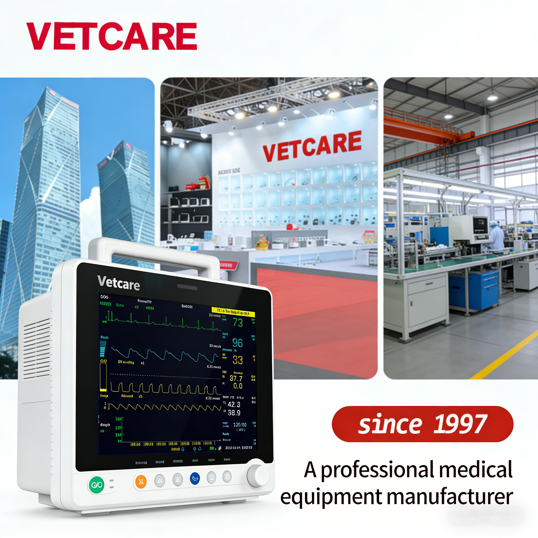 High Quality Portable Animal Use Vet Multi-parameter Patient Monitor Etco2 Veterinary Monitor
