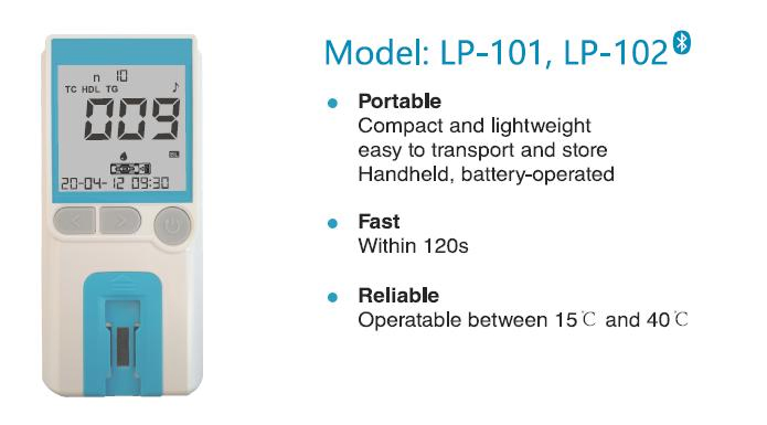 Hot Selling 3 in 1 Digital Portable Cholesterol Meter with Bluetooth Lp-102