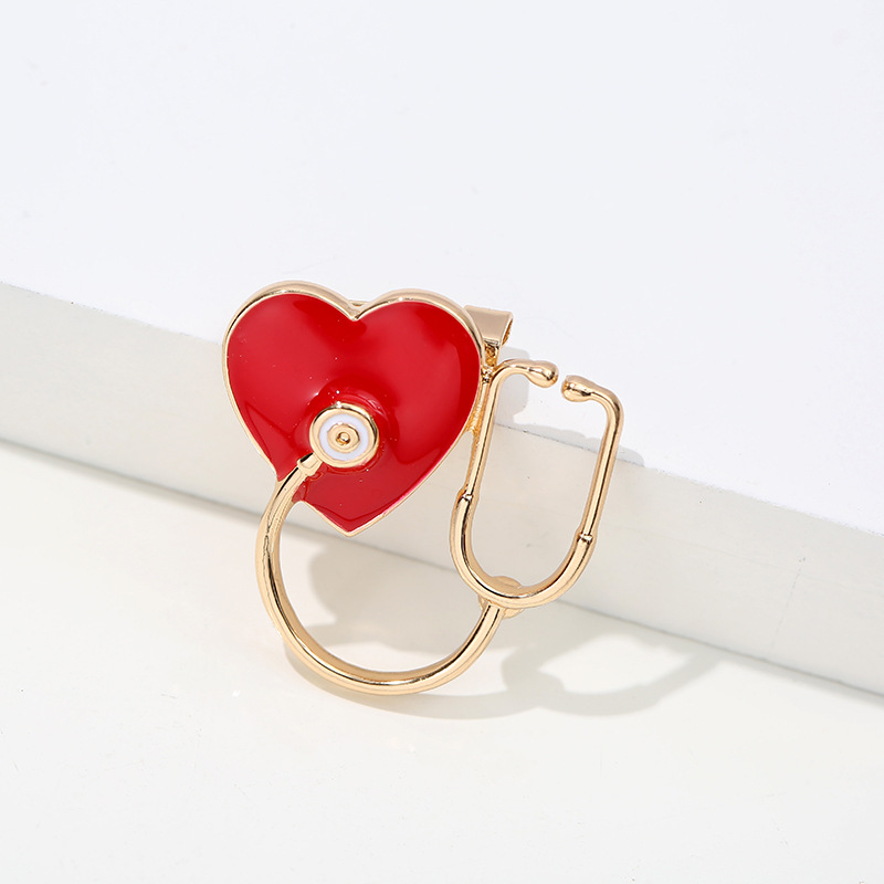 Hot Sale Heart Metal Craft Pins Badge Wholesale Zinc Alloy Cartoon Enamel Pin Custom Lapel Pins Stethoscope for Doctors Nurses