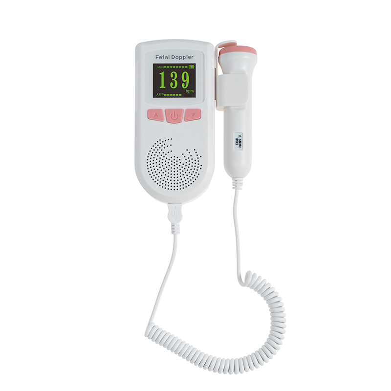 Medical LCD Screen Hand-Held Ultrasound Prenatal Baby Heartbeat Monitor Fetal Doppler Machine Fd-51A