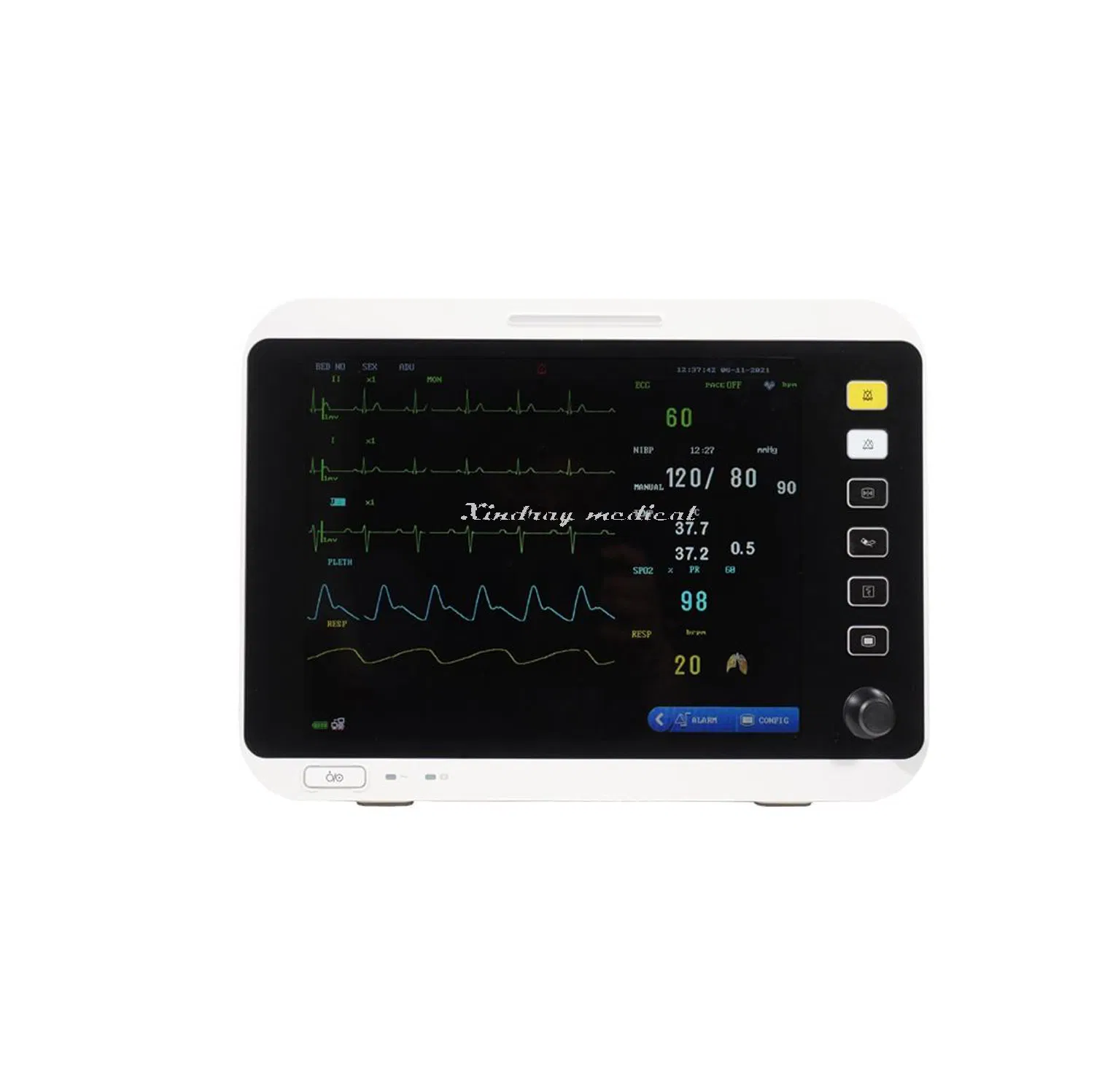 High Quality Professional Capnograph Trolley Touch Screen Medical ICU Vital Sign Patient Monitor with Cheap Price