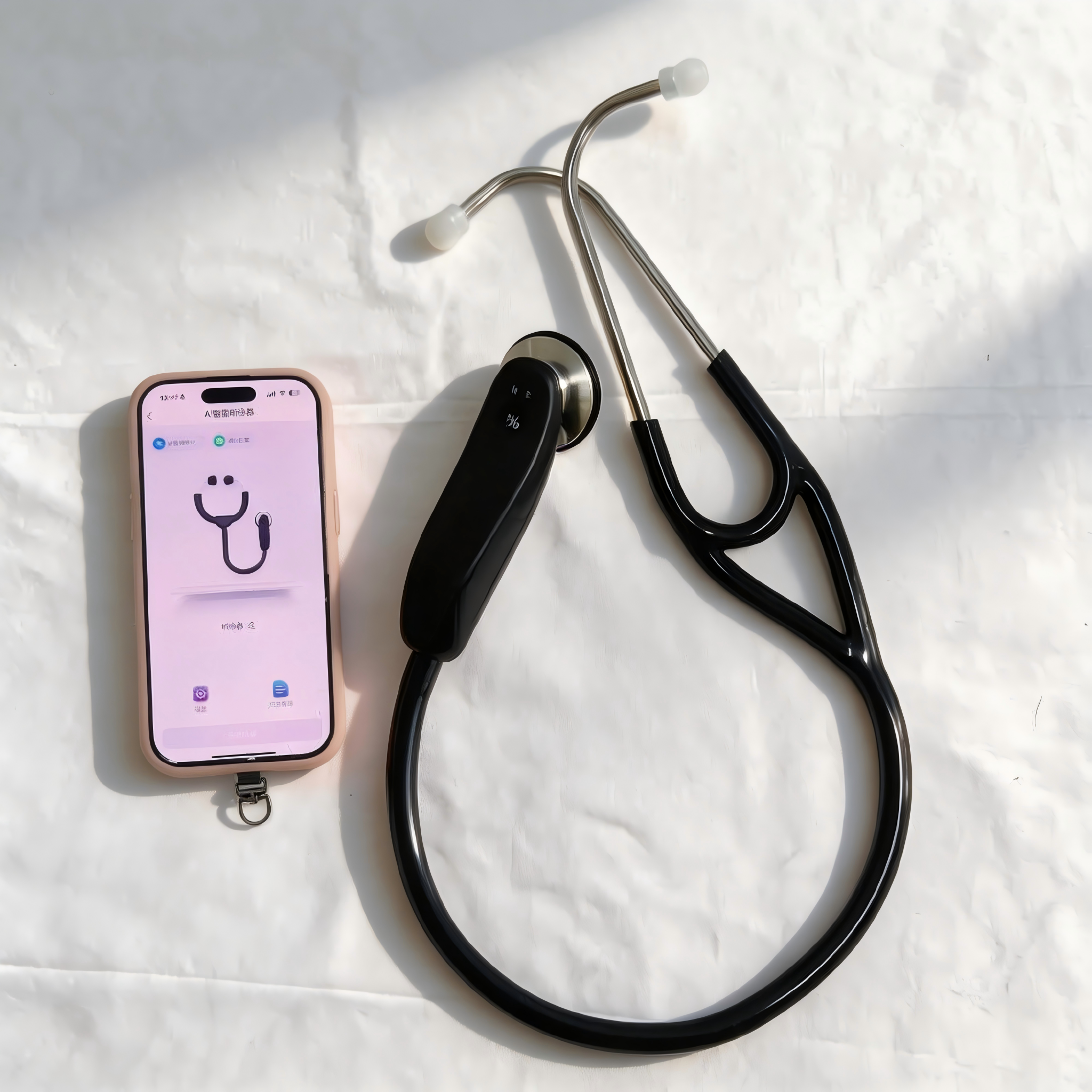 Digital Wireless Bluetooth Veterinary Stethoscope for Heart and Lung Monitoring Electronic Smart Auscultation Device
