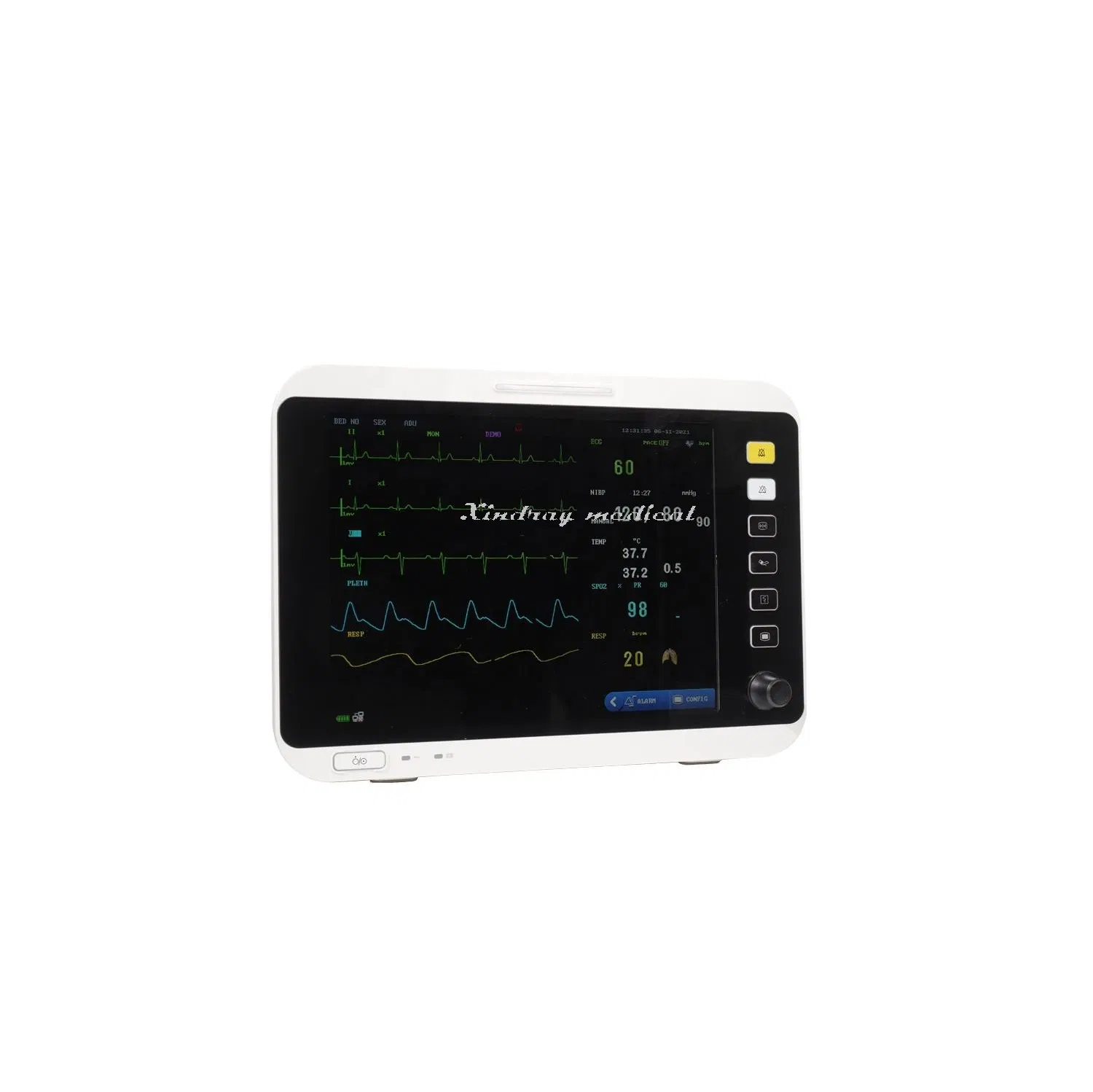High Quality Professional Capnograph Trolley Touch Screen Medical ICU Vital Sign Patient Monitor with Cheap Price